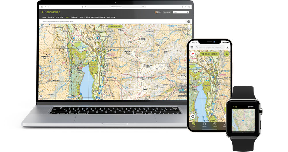 outdooractive devices Harvey maps
