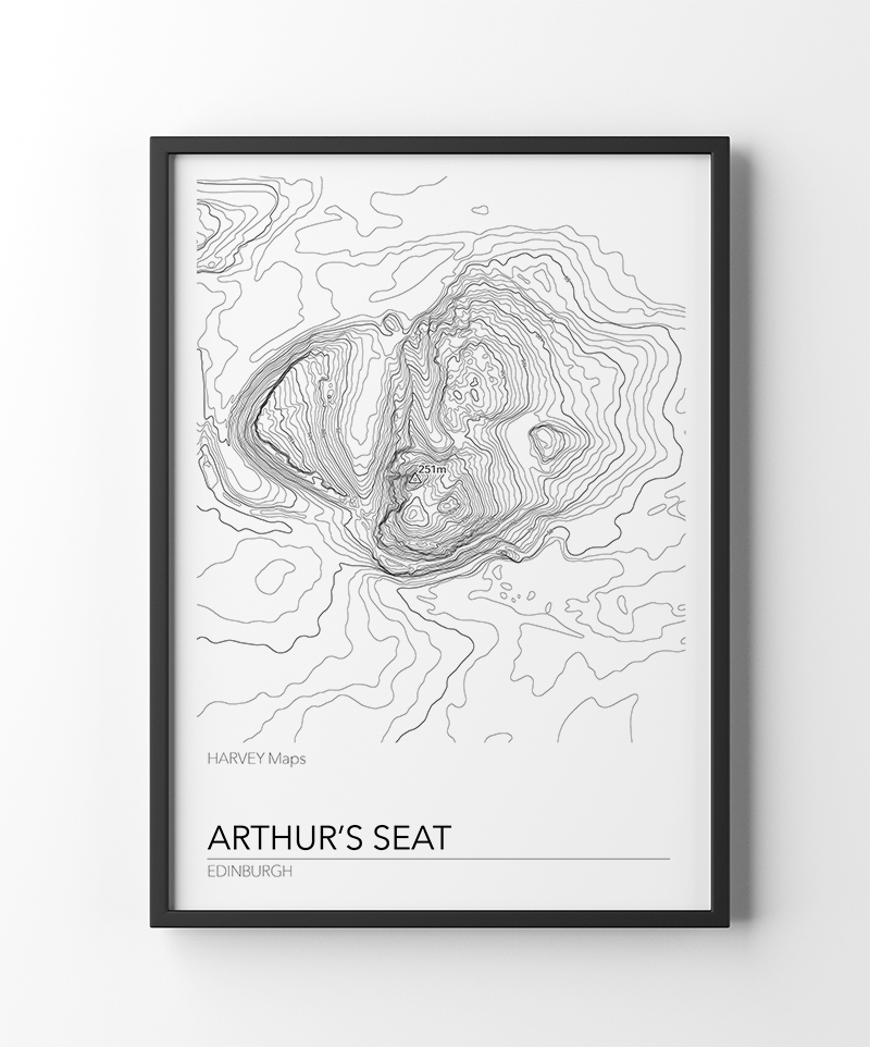 Contour Map Print Arthur's Seat