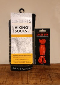 Contour 15 XT Hikings Socks & Map Measure Go Laces bundle