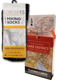 Contour 15 XT Hiking Socks & Map Playing Cards bundle