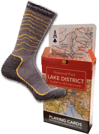 Contour 15 Walking Socks & Map Playing Cards bundle